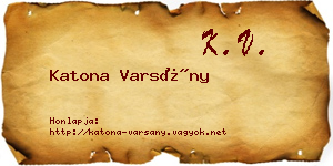 Katona Varsány névjegykártya